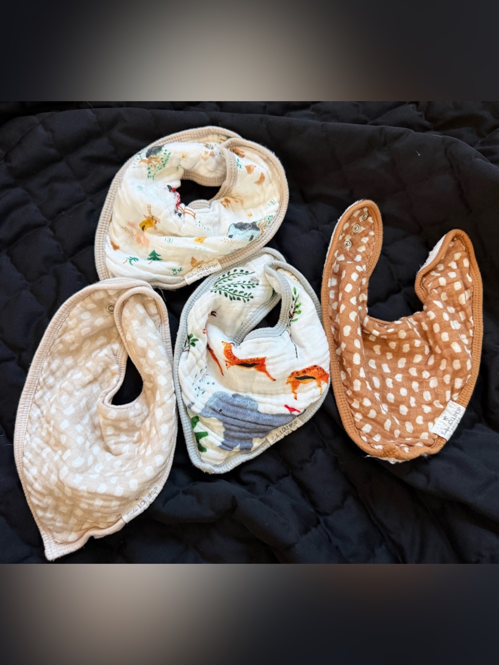 LouLou Lollipop Bandana Bibs Set of 4 Muslin Baby Bibs